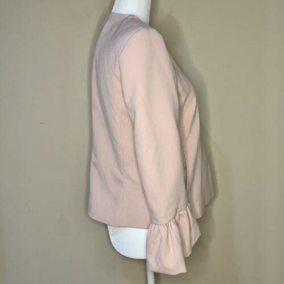 Zara Blazer 2-Button Bell Sleeve Coat Nude Pink Women’s Small Overcoat Button Up - Picture 6 of 14